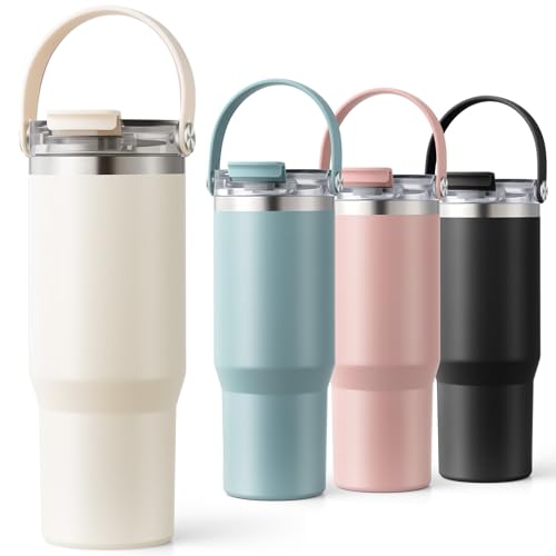Homealexa 900ml Thermobecher Kaffeebecher to Go Trinkbecher mit Deckel und Strohhalm Wasserflasche Edelstahl Vakuum Isolierbecher Reisebecher Ideal für Heiß- und Kaltgetränke Kaffee Tee Autobecher Homealexa 900ml Thermobecher Kaffeebecher to Go Trinkbecher mit Deckel und Strohhalm Wasserflasche Edelstahl Vakuum Isolierbecher Reisebecher Ideal für Heiß- und Kaltgetränke Kaffee Tee Autobecher von Homealexa
