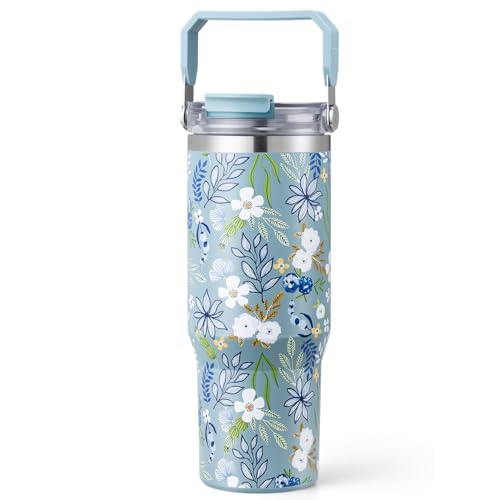 Homealexa 900ml Thermobecher Kaffeebecher to Go Trinkbecher mit Deckel und Strohhalm Wasserflasche Edelstahl Vakuum Isolierbecher Reisebecher Ideal für Heiß- und Kaltgetränke Kaffee Tee Autobecher von Homealexa