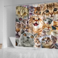 Niedliche Katzen Cooler Duschvorhang, Badezimmer Zubehör Geschenke Idee Animal Home Decor von HomeandAutoShop