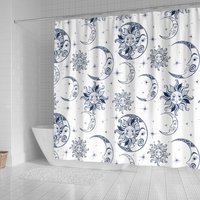 Weißer Sternenhimmel Duschvorhang, Badezimmerzubehör Housewarming Geschenke Galaxy Duschvorhang von HomeandAutoShop