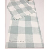 Buffalo Karo Tischläufer. Urlaub Hochzeit Party Designer Stoff Schneeblau Schwarz Grau Ecru 12 X 72 Tischläufer Bauernhaus von HomeandHome
