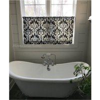 Damast Valances Damask Cafe Vorhänge. Küchen Valance. Schwarze Valance Badvorhänge. Graue Tapferkeit. Gardine Küchenvorhänge von HomeandHome