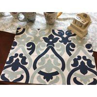 Ein 13 X 18 Liniertes Tischset. Blaue Tischsets. Strandhaus Marineblaue Hellblaue Dekorative Tischsets von HomeandHome