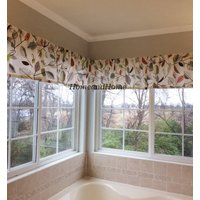 Ein Vollständig Gefütterter Blatt Valance Lined Valance Covington Orange Aqua Braun Grau Elfenbein Vorhang Topper Fenster von HomeandHome