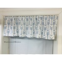 Hellblau Gold Grau Valance Cafe Vorhänge Pfeil Küchen Valance Ungefüttert Oder Gefüttert/Küche Topper Fenster von HomeandHome