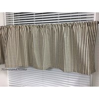 Valance 50 X 14 16 Waverly Timeless Ticking Stripe Schwarz Beige Vorhang Topper Fenster Valance Kitchen von HomeandHome