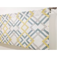 Valance 50 "x 40" Premier Drucke Winston Safran Gelb, Blau, Grau, Weiß, Vorhang Volant Topper Fenster Valance 50 "x 40" Premier Drucke Winston Safran Gelb, Blau, Grau, Weiß, Vorhang Volant Topper Fenster von HomeandHome