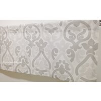 Valance 50"x16" Topper Fenster Valance Alex French Grau Navy Blau Weiß Vorhang Designer Fensterbehandlung Küchenaufwertung von HomeandHome