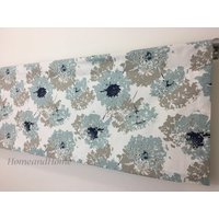 Valance 50"x16" Topper Fenster Valance Fairy Spa Blau Taupe Grau Weiß Vorhang Designer Fensterbehandlung Küche von HomeandHome