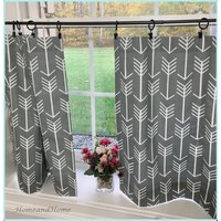 Valance Cafe Vorhänge Vorhang Grey Topper Küche Fenster Vorhänge Fenstervorhänge Tapance Pfeil von HomeandHome