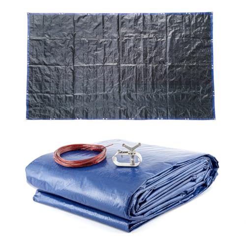 HomeBee® Winter Poolabdeckung, Sommer Poolabdeckung, 2-in-1 Poolplane aus 200g/m² PE Material, UV-resistente Sommer & Winter Solar Abdeckplane, Winterabdeckung, Sommerabdeckung (460 x 260 cm) von Homebee
