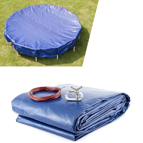 HomeBee® Winter Poolabdeckung, Sommer Poolabdeckung, 2-in-1 Poolplane aus 200g/m² PE Material, UV-resistente Sommer & Winter Solar Abdeckplane, Winterabdeckung, Sommerabdeckung (Rund Ø 520 cm) von Homebee