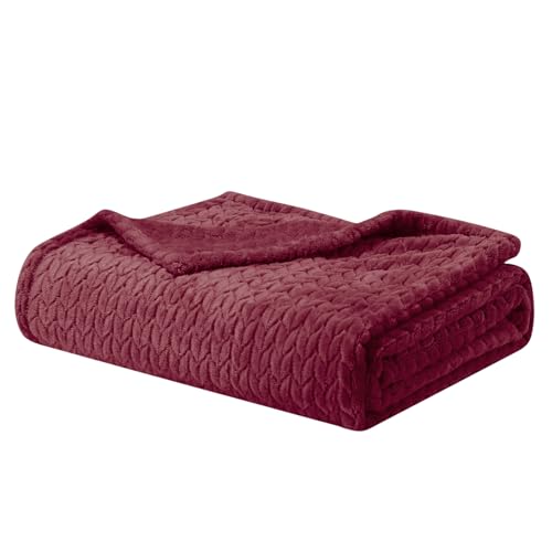 Homebliss Kuscheldecke 270 x 230 cm Flauschig Fleecedecke-Oeko-TEX® Zertifiziert,Decke Couch Blanket,Super Weiche Fleecedecke als Sofaüberwurf-oder Bettüberwurf,Tagesdecke - Bordeaux von Homebliss