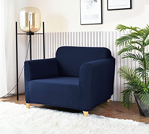 Homebliss Sofabezug 1 Sitzer, Sofa Überzug Stretch Universal Elastisch, Couch überzug Sofa Cover 1 Sitzer (70-110cm) Blau von Homebliss