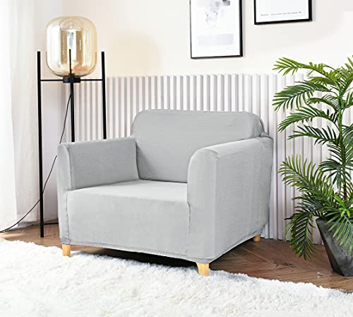 Homebliss Sofabezug 1 Sitzer, Sofa Überzug Stretch Universal Elastisch, Couch überzug Sofa Cover 1 Sitzer (70-110cm) Hellgrau von Homebliss