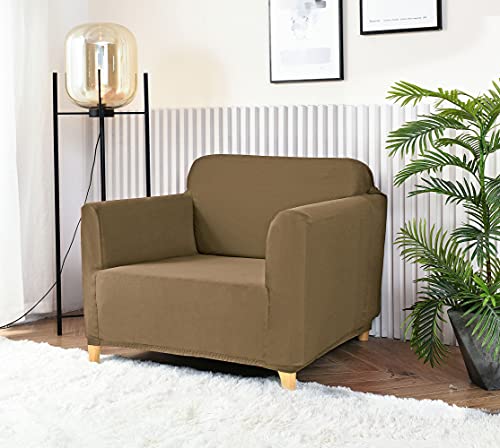 Homebliss Sofabezug 1 Sitzer, Sofa Überzug Stretch Universal Elastisch, Couch überzug Sofa Cover 1 Sitzer (70-110cm) Kaffee von Homebliss