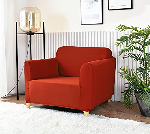 Homebliss Sofabezug 1 Sitzer, Sofa Überzug Stretch Universal Elastisch, Couch überzug Sofa Cover 1 Sitzer (70-110cm) Orange von Homebliss