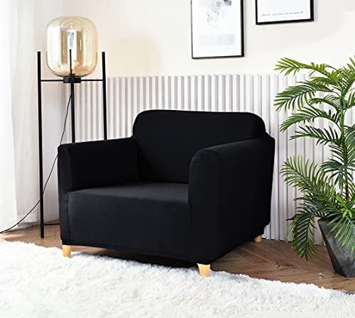 Homebliss Sofabezug 1 Sitzer, Sofa Überzug Stretch Universal Elastisch, Couch überzug Sofa Cover 1 Sitzer (70-110cm) Schwarz von Homebliss