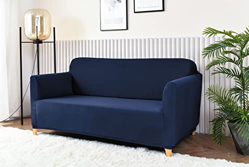 Homebliss Sofabezug 2 Sitzer, Sofa Überzug Stretch Universal Elastisch, Couch überzug Sofa Cover 2 Sitzer (120-170cm) Blau von Homebliss