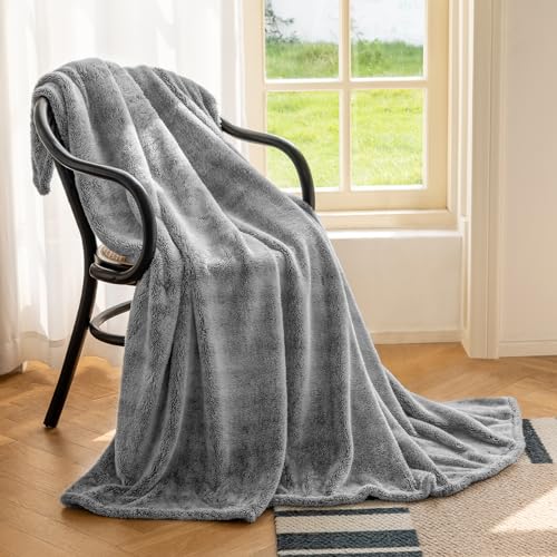Kuscheldecke Flauschig,Decke Couch Blanket,Wohndecke Warm Winter Weich,Super Weiche Fleecedecke als Sofaüberwurf-oder Bettüberwurf,Tagesdecke (Grau,150 x 200 cm) von Homebliss