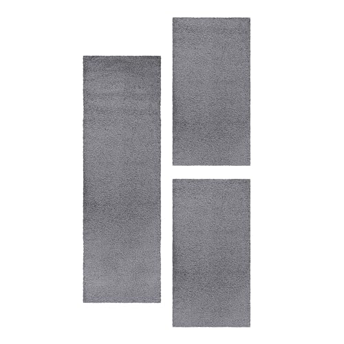 HomebyHome Bettumrandung Schlafzimmer 3 teilig Teppich Grau - Waschbarer Bettumrandung Teppich Läufer Set Extra Flauschig Bettvorleger Schlafzimmer Bettset:2 St. 60x110 cm | 1 St. 80x250 cm HomebyHome Bettumrandung Schlafzimmer 3 teilig Teppich Grau - Waschbarer Bettumrandung Teppich Läufer Set Extra Flauschig Bettvorleger Schlafzimmer Bettset:2 St. 60x110 cm | 1 St. 80x250 cm von HomebyHome