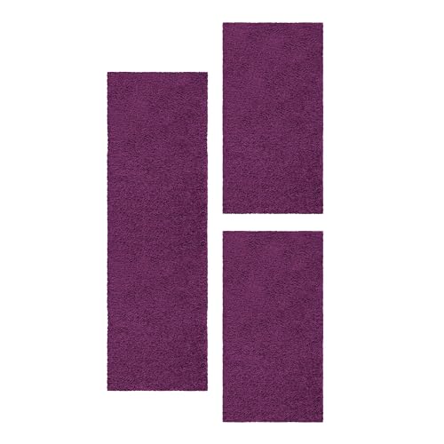 HomebyHome Bettumrandung Schlafzimmer 3 teilig Teppich Violett-1 - Waschbarer Bettumrandung Teppich Läufer Set Extra Flauschig Bettvorleger Schlafzimmer Bettset:2 St. 80x150 cm | 1 St. 80x250 cm HomebyHome Bettumrandung Schlafzimmer 3 teilig Teppich Violett-1 - Waschbarer Bettumrandung Teppich Läufer Set Extra Flauschig Bettvorleger Schlafzimmer Bettset:2 St. 80x150 cm | 1 St. 80x250 cm von HomebyHome