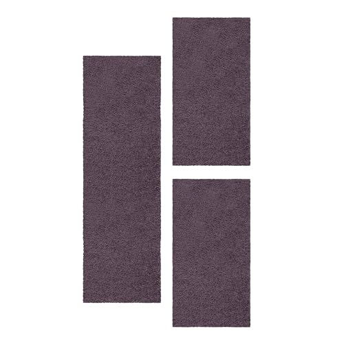 HomebyHome Bettumrandung Schlafzimmer 3 teilig Teppich Violett-2 - Waschbarer Bettumrandung Teppich Läufer Set Extra Flauschig Bettvorleger Schlafzimmer Bettset: HomebyHome Bettumrandung Schlafzimmer 3 teilig Teppich Violett-2 - Waschbarer Bettumrandung Teppich Läufer Set Extra Flauschig Bettvorleger Schlafzimmer Bettset: von HomebyHome