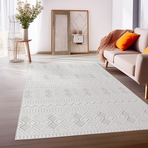 HomebyHome In & Outdoor Teppich Wetterfest 3D Optik Natur 200 x 290 cm - Balkon Teppich Wasserfest, Waschbar, Flachgewebe - Ideal für Küchenläufer, Camping, Garten und Terrasse von HomebyHome