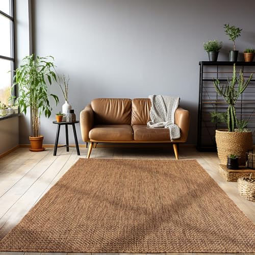 HomebyHome Outdoor Teppich Wetterfest 120x170 cm Sisal Optik Kupferfarbe Bordüre Design Rechteckig - Balkon Teppich Wasserfest Küchenteppich Außenbereich Teppich für Terrasse Garten Balkon HomebyHome Outdoor Teppich Wetterfest 120x170 cm Sisal Optik Kupferfarbe Bordüre Design Rechteckig - Balkon Teppich Wasserfest Küchenteppich Außenbereich Teppich für Terrasse Garten Balkon von HomebyHome