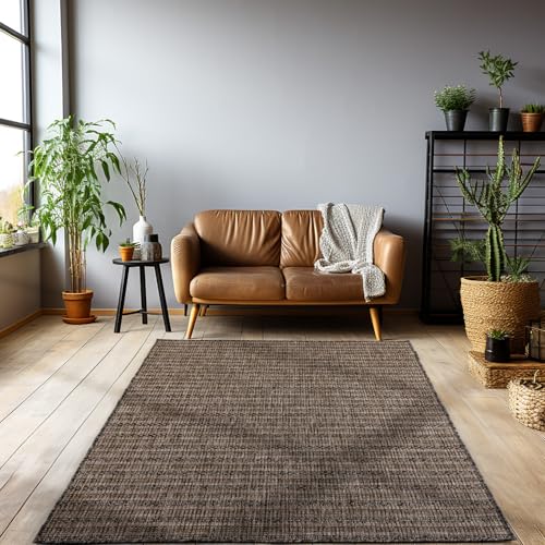 HomebyHome Outdoor Teppich Wetterfest 140x200 cm Sisal Optik Braun Meliert Design Rechteckig - Balkon Teppich Wasserfest Küchenteppich Außenbereich Teppich für Terrasse Garten Balkon HomebyHome Outdoor Teppich Wetterfest 140x200 cm Sisal Optik Braun Meliert Design Rechteckig - Balkon Teppich Wasserfest Küchenteppich Außenbereich Teppich für Terrasse Garten Balkon von HomebyHome
