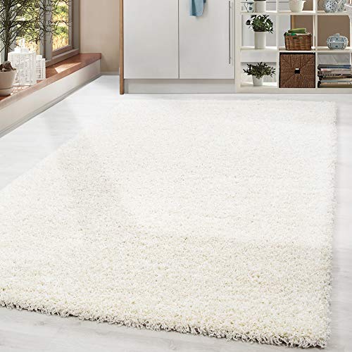 HomebyHome Shaggy Teppich Wohnzimmer (200x300) Flauschiger Teppich 200x290 cm Creme Einfarbig - Hochflor Teppich Schlafzimmer Pflegeleicht Schmutzabweisend - Modern Langflor Teppich Weich Plüsch Halı von HomebyHome