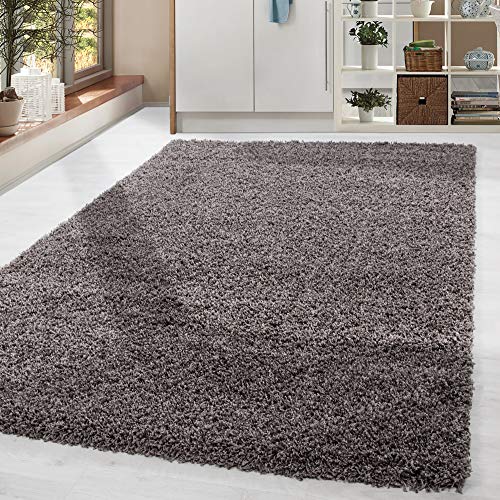 HomebyHome Shaggy Teppich Wohnzimmer (200x300) Flauschiger Teppich 200x290 cm Taupe Einfarbig - Hochflor Teppich Schlafzimmer Pflegeleicht Schmutzabweisend - Modern Langflor Teppich Weich Plüsch Halı von HomebyHome