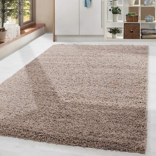 HomebyHome Shaggy Teppich Wohnzimmer Beige Flauschiger Teppich Groß 300x400 cm Einfarbig - Hochflor Teppich Schlafzimmer Pflegeleicht Schmutzabweisend Modern Langflor Teppich Weich Plüsch Carpet Halı von HomebyHome