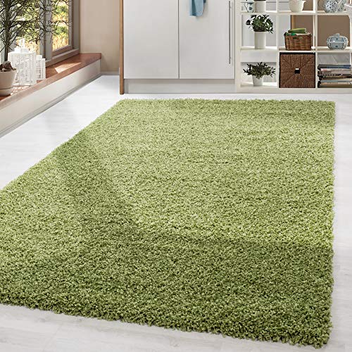 HomebyHome Shaggy Teppich Wohnzimmer 240 x 340 cm - Shaggy Teppich Hochflor Grün Extra Weich und Flauschig - Waschbarer Langflor Teppiche für Schlafzimmer, Küche, Flur - Carpet, Halı, Kilim von HomebyHome