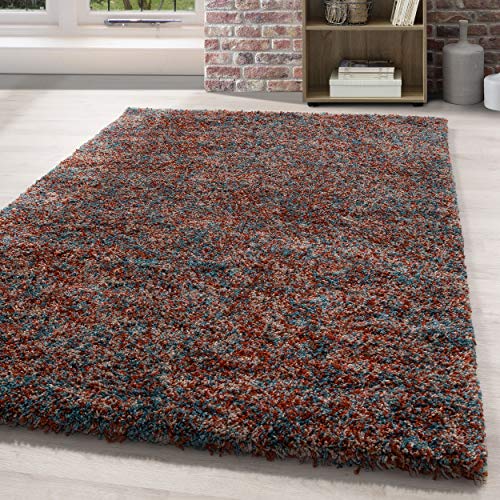 HomebyHome Teppich Wohnzinmer Shaggy Hochflor Rechteckig 120x170 cm Mehrfarbig - Flauschiger Teppich Schlafzimmer Moderne Extra Weich Pflegeleicht - Carpet Living Room von HomebyHome