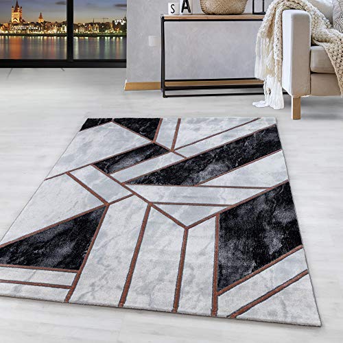 HomebyHome Teppich Wohnzimmer 140x200 cm Grau Schwarz und Bronze 3D Kariert Marmor Design - Schlafzimmer Teppich Kurzflor Extra Weich Pflegeleicht Teppiche für Küche Esszimmer - Carpet Living Room HomebyHome Teppich Wohnzimmer 140x200 cm Grau Schwarz und Bronze 3D Kariert Marmor Design - Schlafzimmer Teppich Kurzflor Extra Weich Pflegeleicht Teppiche für Küche Esszimmer - Carpet Living Room von HomebyHome