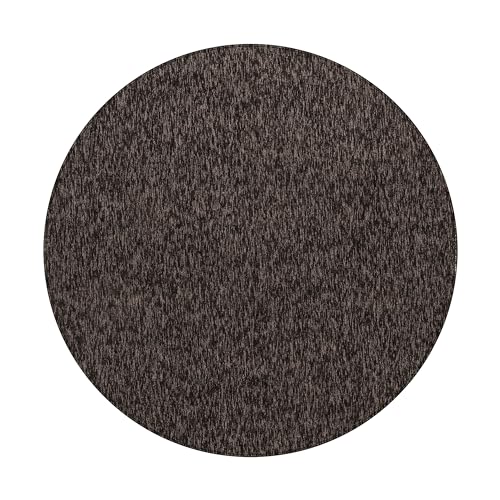 HomebyHome Teppich Wohnzimmer 160 cm Rund Braun Einfarbig Meliert Design - Schlafzimmer Teppich Kurzflor Extra Weich Pflegeleicht Teppiche Waschbar für Küche Esszimmer - Carpet Living Room Halı von HomebyHome