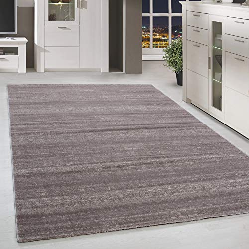 HomebyHome Teppich Wohnzimmer 160x230 cm Beige Moderne Einfarbig Meliert Design - Esszimmer und Schlafzimmer Rechteckig Teppich Kurzflor Teppiche Extra Weich Pflegeleicht - Carpet Living Room von HomebyHome