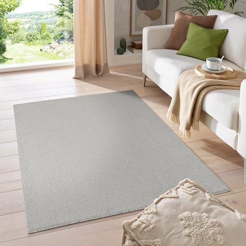 HomebyHome Teppich Wohnzimmer 160x230 cm Natur Einfarbig Design - Schlafzimmer Teppich Kurzflor Extra Weich Pflegeleicht Gabbeh Optik Teppiche für Küche Esszimmer Jugendzimmer - Carpet Living Room von HomebyHome