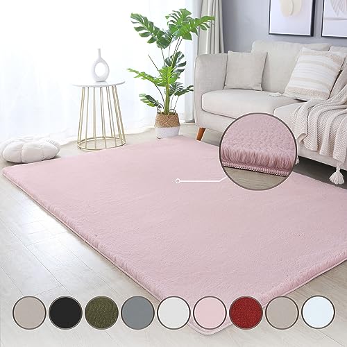 HomebyHome Teppich Wohnzimmer 160x230 cm Rosa Waschbarer Hochflor Flauschiger Teppiche Einfarbig Moderne Design - Küchenteppich Waschbar Shaggy Extra Weich Teppich für Schlafzimmer Kinderzimmer HomebyHome Teppich Wohnzimmer 160x230 cm Rosa Waschbarer Hochflor Flauschiger Teppiche Einfarbig Moderne Design - Küchenteppich Waschbar Shaggy Extra Weich Teppich für Schlafzimmer Kinderzimmer von HomebyHome
