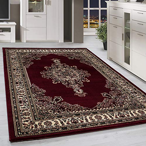 HomebyHome Vintage Teppich 200x300 cm (200 x 290 cm) Orientalischer Teppich Kurzflor - Orient Roter Teppich für Wohnzimmer, Esszimmer, Flur und Schlafzimmer - Klassicher Teppich mit Oeko-TEX von HomebyHome