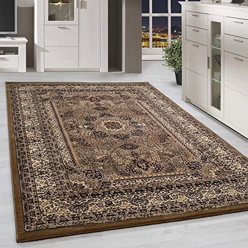 HomebyHome Vintage Orientalischer Teppich 240 x 340 cm - Kurzflor Beige für Wohnzimmer, Esszimmer, Flur und Schlafzimmer - Groß mit Oeko-TEX - Carpet Living Room von HomebyHome