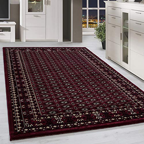 HomebyHome Teppich Wohnzimmer 300x400 cm Roter Teppich Vintage Look Orient Bukhara Bordüre Design Extra Weich und Gross Teppich Schlafzimmer Esszimmer - Teppich Orientalisch Muster - Rug Halı von HomebyHome