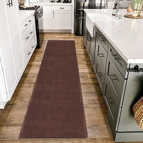 HomebyHome Kurzflor Teppich Läufer Flur 60 x 110 cm Braun - Waschbarer Teppich für Schlafzimmer, Wohnzimmer und Ideal als Küchenteppich - Flauschiger Teppich Extra Weich, Einfarbig, rutschfest, Klein HomebyHome Kurzflor Teppich Läufer Flur 60 x 110 cm Braun - Waschbarer Teppich für Schlafzimmer, Wohnzimmer und Ideal als Küchenteppich - Flauschiger Teppich Extra Weich, Einfarbig, rutschfest, Klein von HomebyHome
