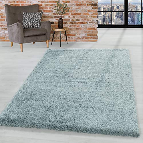 HomebyHome Teppich Wohnzimmer Hochflor Shaggy 50 mm Florhöhe Blau 120x170 cm - Teppich Schlafzimmer Langflor Einfarbig Design Moderne und Extra Weich - Teppich Flauschig Flur Läufer Rechteckig HomebyHome Teppich Wohnzimmer Hochflor Shaggy 50 mm Florhöhe Blau 120x170 cm - Teppich Schlafzimmer Langflor Einfarbig Design Moderne und Extra Weich - Teppich Flauschig Flur Läufer Rechteckig von HomebyHome