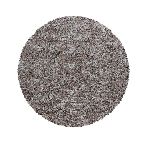 HomebyHome Teppich Wohnzinmer Shaggy Hochflor Rund 80 cm Rund Mehrfarbig - Flauschiger Teppich Schlafzimmer Moderne Extra Weich Pflegeleicht - Carpet Living Room von HomebyHome