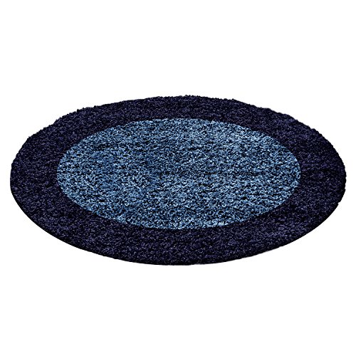 HomebyHome Teppich Rund Hochflor 200 cm Rund - Shaggy Runder Teppich Wohnzimmer Marineblau Extra Weich und Flauschig - Waschbarer Langflor Teppiche für Schlafzimmer, Küche, Flur - Carpet, Halı, Kilim HomebyHome Teppich Rund Hochflor 200 cm Rund - Shaggy Runder Teppich Wohnzimmer Marineblau Extra Weich und Flauschig - Waschbarer Langflor Teppiche für Schlafzimmer, Küche, Flur - Carpet, Halı, Kilim von HomebyHome