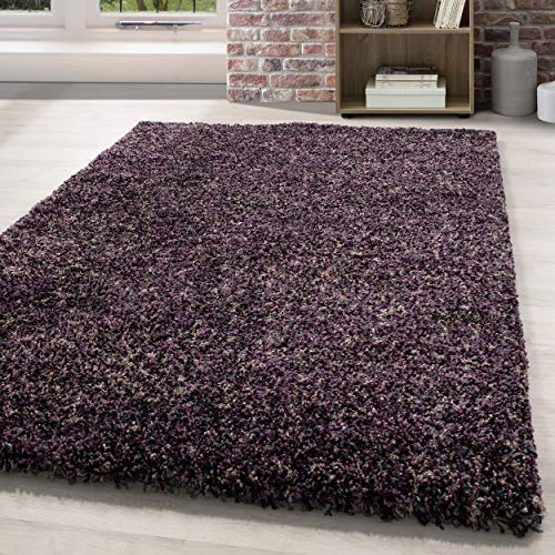 HomebyHome Teppich Wohnzinmer Shaggy Hochflor Rechteckig 140x200 cm Mehrfarbig - Flauschiger Teppich Schlafzimmer Moderne Extra Weich Pflegeleicht - Carpet Living Room von HomebyHome