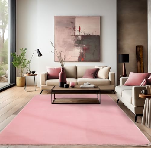 HomebyHome Shaggy Teppich 200x300 Wohnzimmer (200 x 290 cm) - Hochflor Wohnzimmerteppich Rosa Extra Weich und Flauschig - Langflor Teppiche für Schlafzimmer, Küche, Flur - Carpet, Halı, Kilim HomebyHome Shaggy Teppich 200x300 Wohnzimmer (200 x 290 cm) - Hochflor Wohnzimmerteppich Rosa Extra Weich und Flauschig - Langflor Teppiche für Schlafzimmer, Küche, Flur - Carpet, Halı, Kilim von HomebyHome