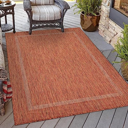 Homebyhome Küchenteppich Waschbar Rutschfest Küchenläufer Waschbar Teppich 80x250 cm Kupfer - In & Outdoor Teppich Wetterfest Sisal Optik Balkon Teppich Wasserfest Teppich Küche Camping Garten Terasse von HomebyHome